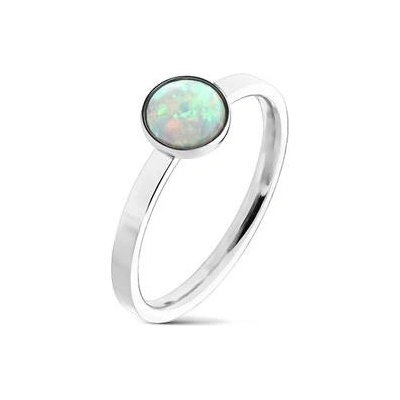 Šperky4U ocelový prsten s kulatým opálem OPR1690