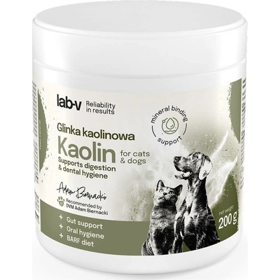 Lab-v Kaolin podpora střev a ústní hygieny pro psy a kočky 200 g