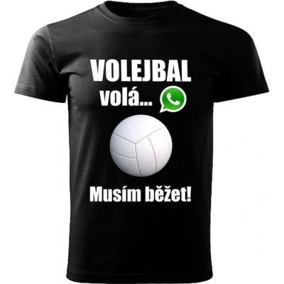 dětské tričko Volejbal volá musím běžet černé