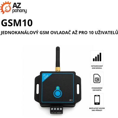 GSM10 - GSM ovladač s 1 výstupem až pro 10 uživatelů