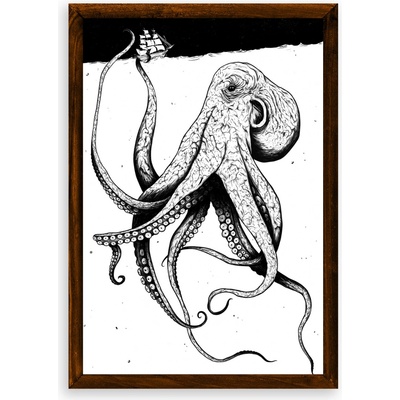 Poster Kraken - Poster A3 + čierny rám (46,8€)