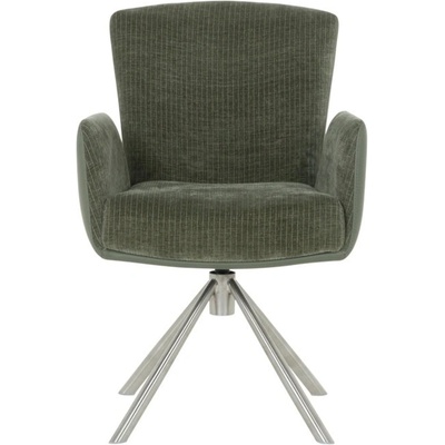 Carmen Трапезен стол Carmen SINDI, до 120кг, дамаска/еко кожа, метална база, въртене на 360°, зелен (bt-3532273)