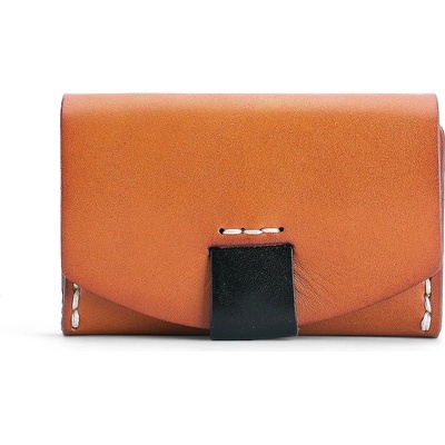 Delis Дамски портфейл с карти, Anara PT1253, естествена кожа, кафяв/черен (PT1253)