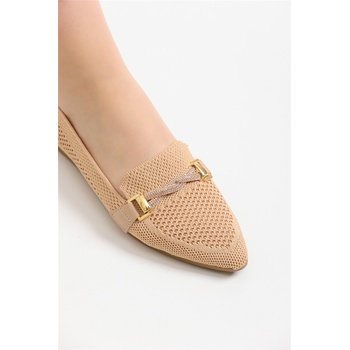 Johns Athletic Дамски балерини от текстил с декоративен детайл 2025 - Бежови #367877 (367877_Бежов)