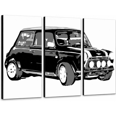Ručne maľovaný POP Art obraz MINI COOPER - 90x60 cm