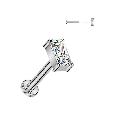 Šperky4U Piercing do brady obdélník PUSH IN labreta TITAN TIT1681