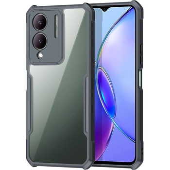 vivo XUNDD Калъф за vivo Y17s 4G / Y28 5G / Y33t с Прозрачен акрилен гръб- TPU рамка, Airbag технология, вкл. Протектор, Черен