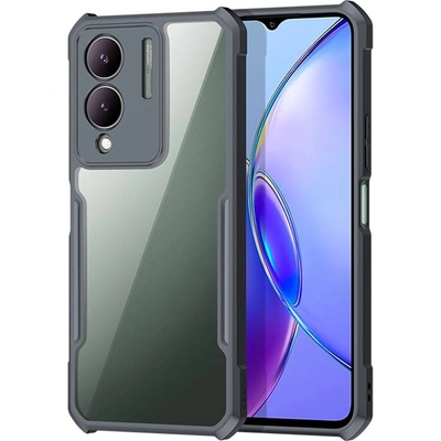 vivo XUNDD Калъф за vivo Y17s 4G / Y28 5G / Y33t с Прозрачен акрилен гръб- TPU рамка, Airbag технология, вкл. Протектор, Черен