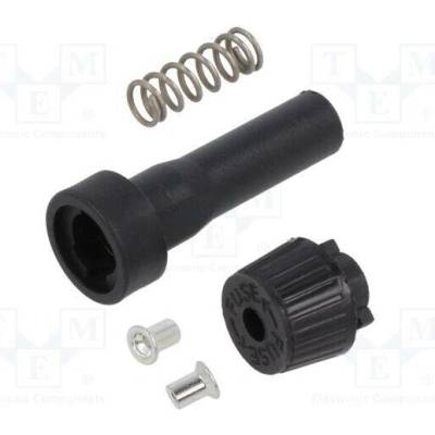 EATON/BUSSMANN BK-HHJ-A-R Zásuvka; 6,3x32mm; na kabel; Imax: 10A; Ujmen: 32V; černá