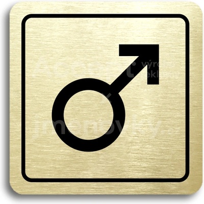 ACCEPT Piktogram WC muži IV - zlatá tabulka - černý tisk