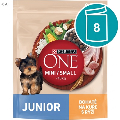 Purina ONE Mini Junior kuře 8 x 0,8 kg