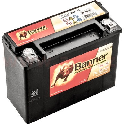 20Ah baterie, 300A, pravá BANNER Running Bull AGM BACKUP 206x91x163 BANNER BA 51801