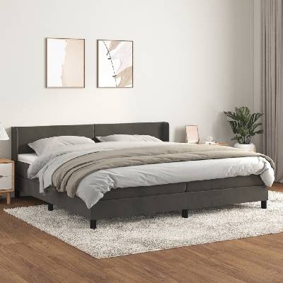 Petrashop 3130860 boxspring postel s matrací tmavě šedá samet