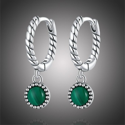 Grace Silver Jewellery stříbrné Magický malachit E-SCE1475/109 zelená