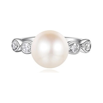Silverino prsten se zirkony a perlou 7364