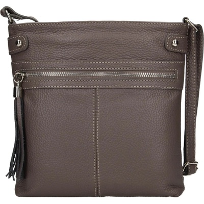 Dámská kožená crossbody kabelka Italia Laura tmavě šedá