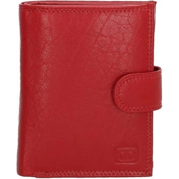 Double-D Červená praktická kožená peňaženka Page
