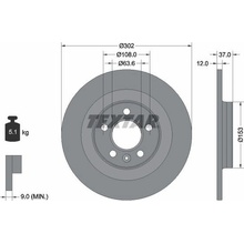 Brzdový kotúč TEXTAR 92304703 92304703