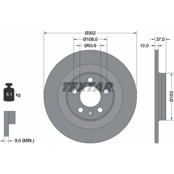 Brzdový kotúč TEXTAR 92304703 92304703