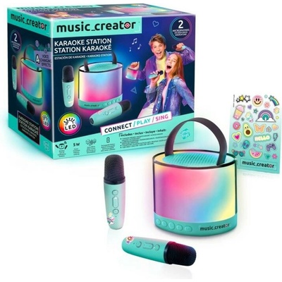 CREATOR Mini Karaoke set s bezdrátovými mikrofony a reproduktorem