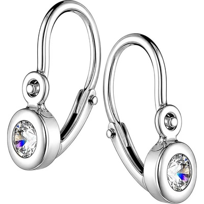 Zlaton Visací náušnice bílé zlato s kamenem 1.2cm 1g 000431006220