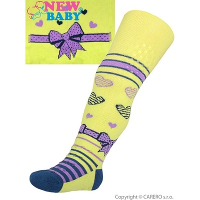 New Baby bavlnené pančucháčky 3xABS žlté s mašľou