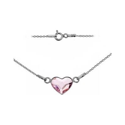 Nubis stříbrný se srdcem Crystals from Swarovski Rosaline NB 0201 RO