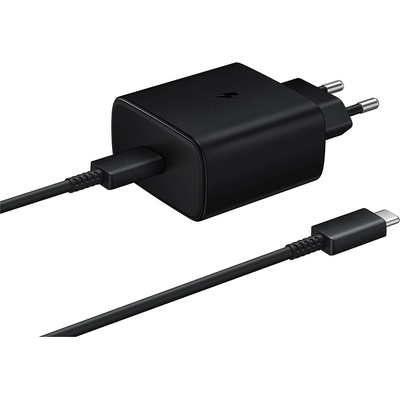 Samsung Комплект EP-TA845EBE захранване за ел. мрежа с USB-C изход и EP-DW767JBE USB-C кабел (черен) - Samsung Power Delivery 3.0 45W Wall Charger Set (bulk)