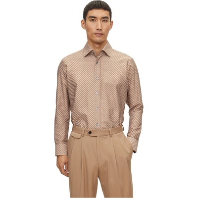 HUGO BOSS Риза Boss Men's Jim Kent Long Sleeve Plain Shirt - Beige
