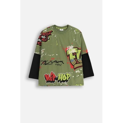 COCCODRILLO Bavlněné tričko s dlouhým rukávem vícebarevná s potiskem ve streetwear stylu a dvojitým rukávem