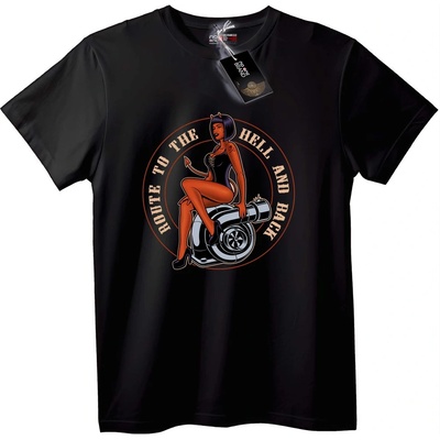NOONEBRAND Тениска Маршрут към ада и обратно - 3XL, Black