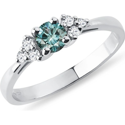 KLENOTA Zlatý zásnubný prsteň modrý diamant k0109062