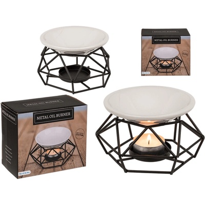 Kovová aróma lampa s keramickou miskou
