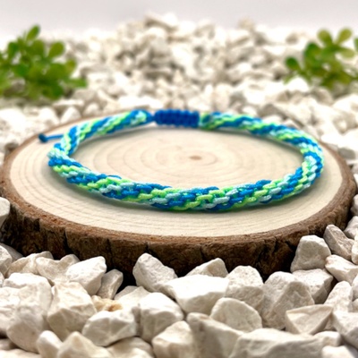 Certom Vícebarevný náramek přátelství - modrá, zelená, světle modrá 0250