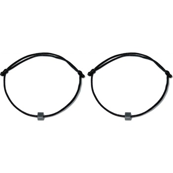 BeRare.cz náramky pro páry s kostkami z hematitu na šňůrkách PAR4