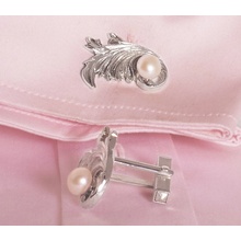 Klára Bílá Jewellery manžetové unisex knoflíčky Barok ze stříbra s perlou