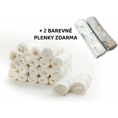 Baby Nellys Kvalitné bavlnené plienky TETRA LUX 70x80 cm v balení + 2 20 ks