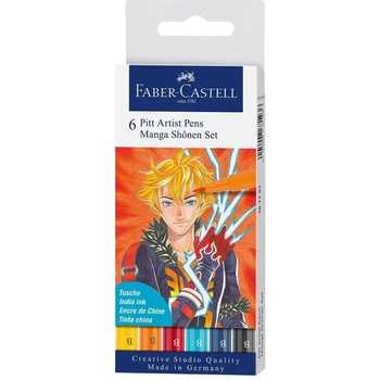 Faber-Castell Маркер Pitt Manga Shonen, 6 броя (1010160080)