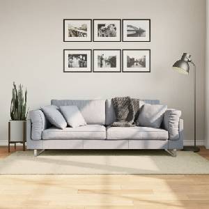 vidaXL Килим HUARTE с къс косъм, мек и миещ се, кремав, 100x200 см (375036)