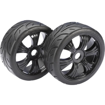 Absima 1:8 buggy kompletné kolesá Street 6-lúčový čierna 2 ks 2530003