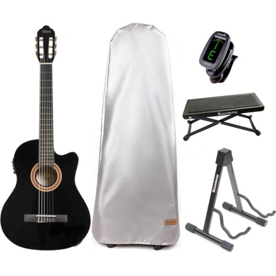 Valencia VC104CE SET 4/4 Black Класическа китара с предусилвател