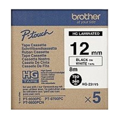 Páska Brother HGE231V5 (Černý tisk/bílý podklad)