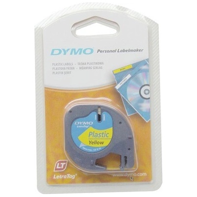 Dymo LetraTag 59423, S0721570, 12mm x 4m, čierna tlač/žltý podklad, originálna páska