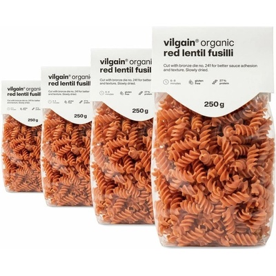 Vilgain Fusilli z červené čočky 4 x 250 g