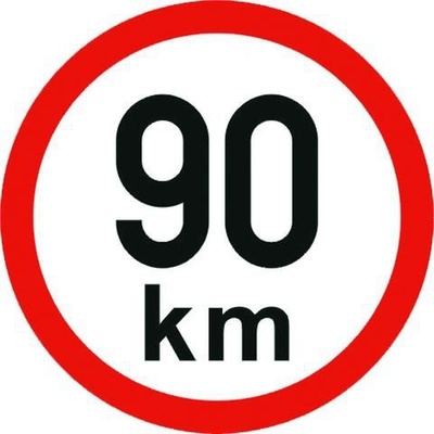 Samolepící štítek 90 km