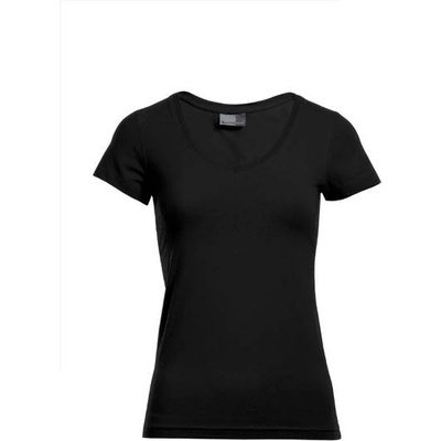 Promodoro 3086 / Дамска тениска slim fit с V-образно деколте - черна XL (40308600204)