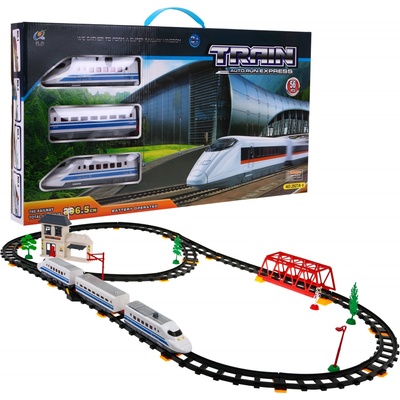 Majlo Toys Vláčkodráha na baterie s příslušenstvím 56 dílků Autorun Express – Zboží Dáma
