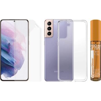 Image 1 of Panzer Защитно фолио PanzerGlass за Samsung Galaxy S21+ Hygiene Pack (TPU, ClearCase, 30 мл Spray)