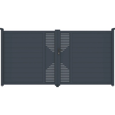 Brána G21 Marion 350x173 cm dvoukřídlá, antracitová (G21-BAMAR-173)
