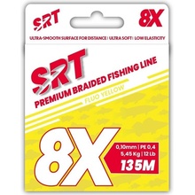 Sert splétaná šnůra 8X SRT Fluo Yellow 135m 0,18mm 11,36kg